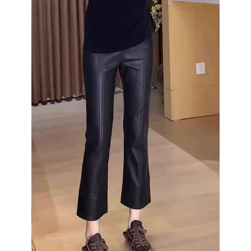 绵羊皮真皮皮裤女2025秋冬新款大码显瘦小个子九分休闲直筒烟管裤,女装/女士精品,休闲裤,淘宝优惠券,粉丝福利购,淘宝优惠卷