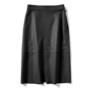 in新款纯色百搭超火的短裙字包臀秋冬绵羊皮高腰真皮小皮裙女韩版