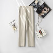 绵羊皮皮裤 裤 欧洲站真皮皮裤 2025秋冬新款 高腰修身 显瘦西装 九分裤