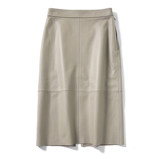 in新款纯色百搭超火的短裙字包臀秋冬绵羊皮高腰真皮小皮裙女韩版