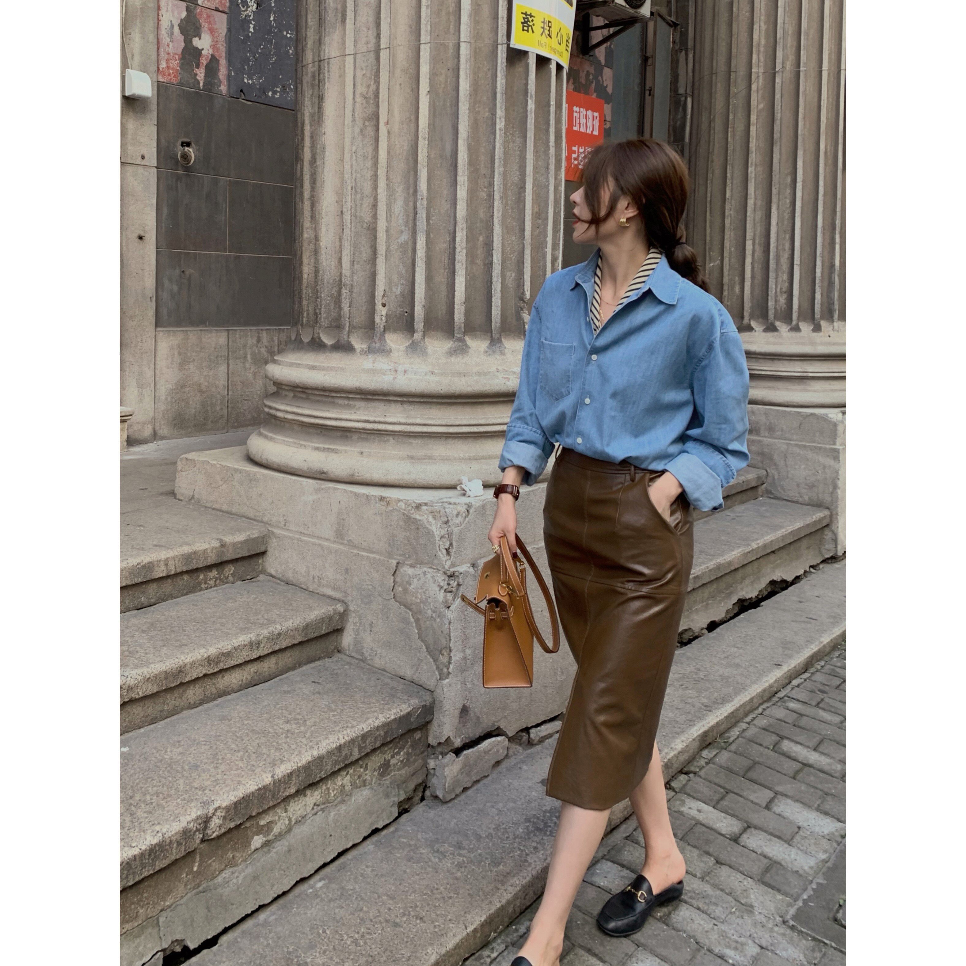 2026皮裙a中长裙通勤a