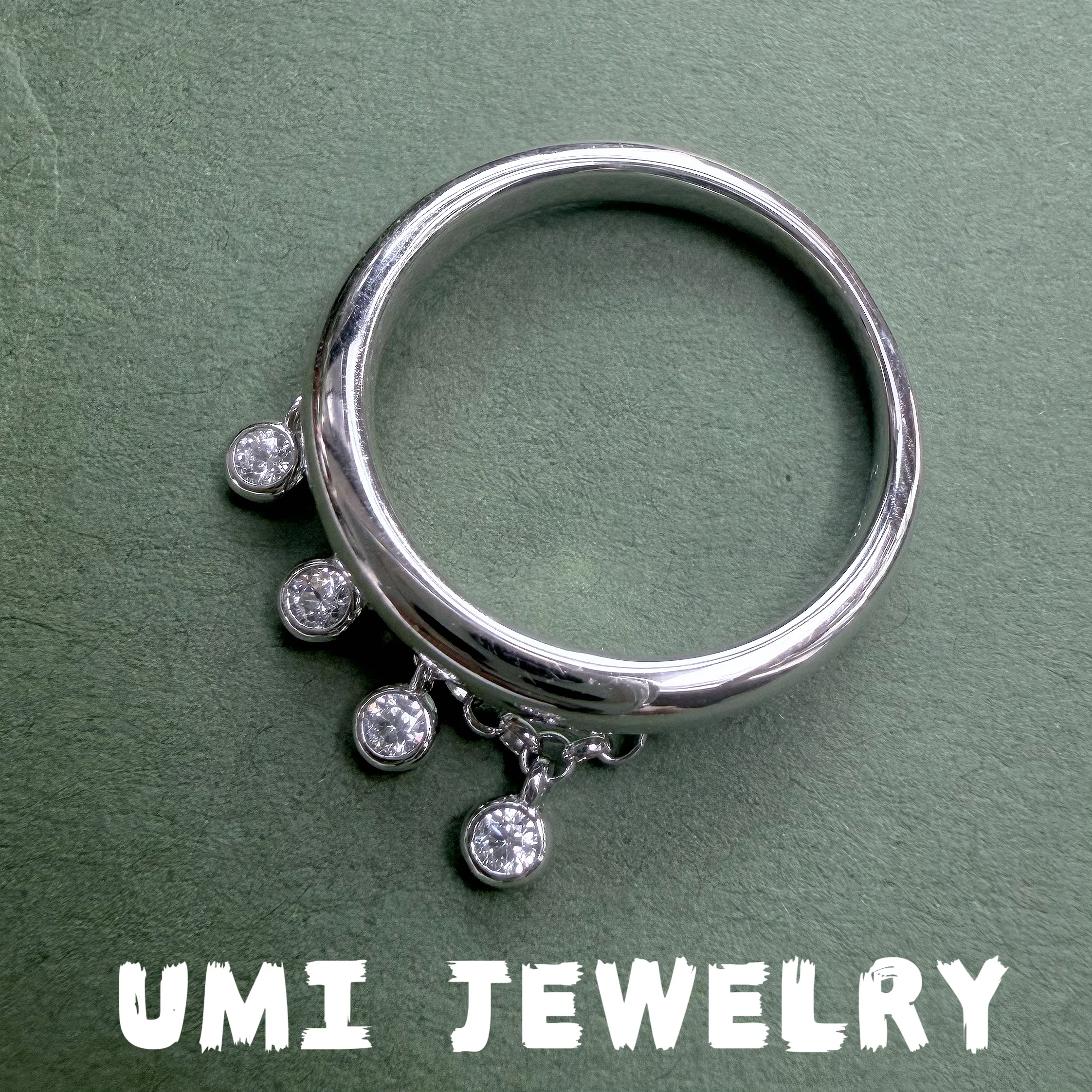 UMI家·轻珠宝/S925银镀k金双层流苏气泡戒指小众设计高级感轻奢