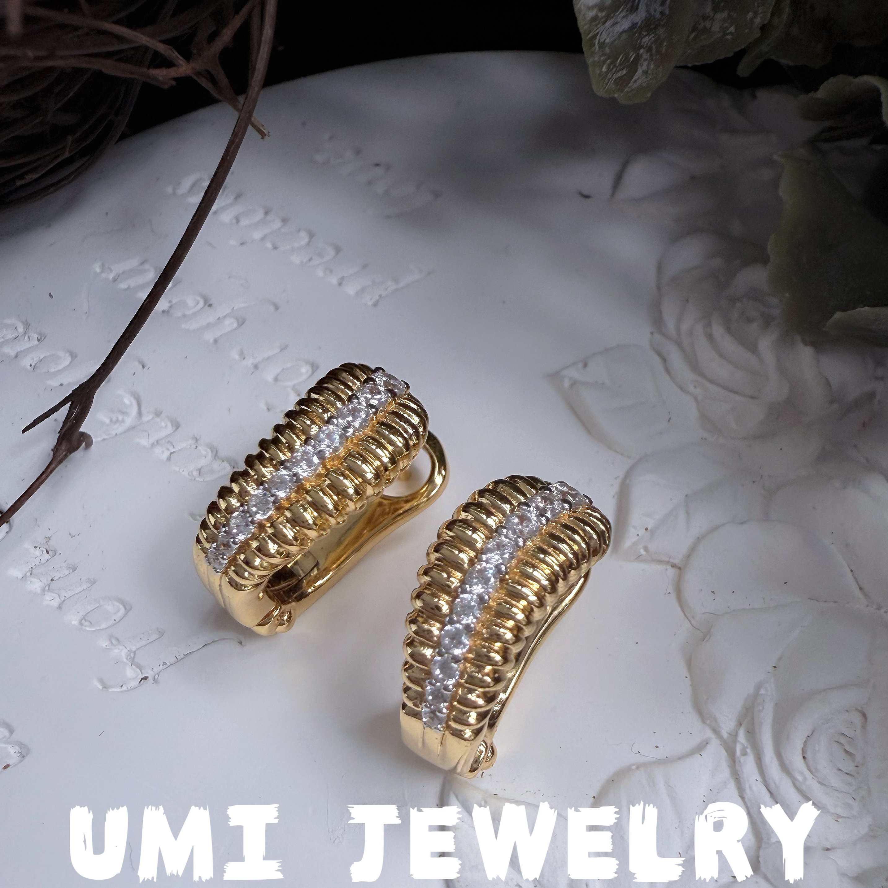 UMI家·轻珠宝/S925银镀k金精致方形镶钻环扣耳拍小众设计高级感,饰品/流行首饰/时尚饰品新,耳环,淘宝优惠券,粉丝福利购,淘宝优惠卷