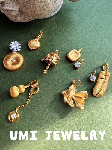 UMI【锦鲤】S925银镀k金·意大利拉丝小众设计感高级纯银秋冬吊坠