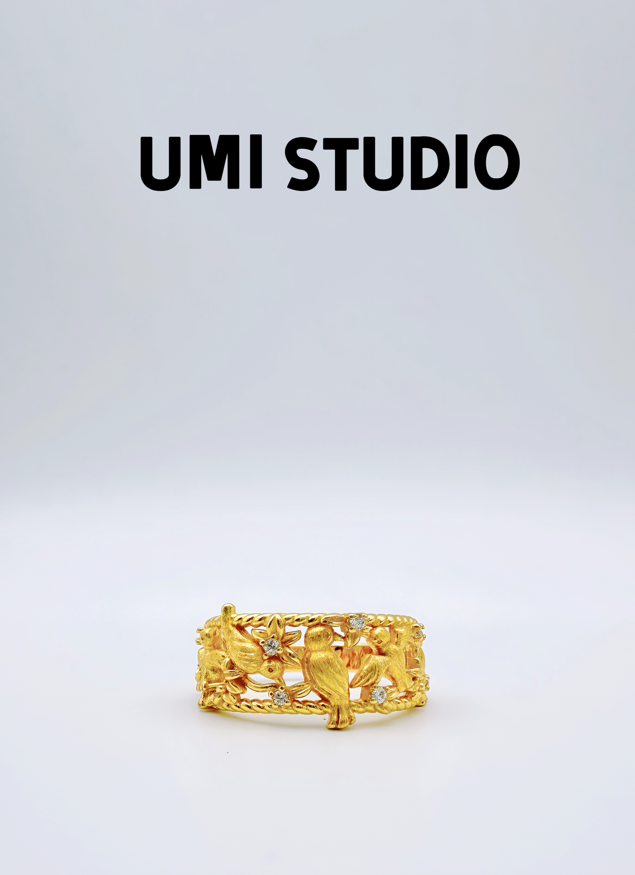 UMI家·轻珠宝/S925银镀k金·新中式喜上眉梢小鸟戒指高级感小众