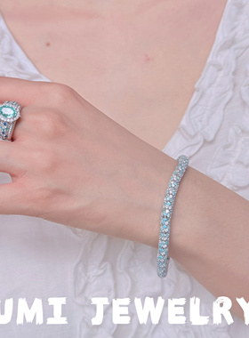 UMI家·轻珠宝/S925银镀k金彩钻橡皮筋软手链高级感小众设计轻奢