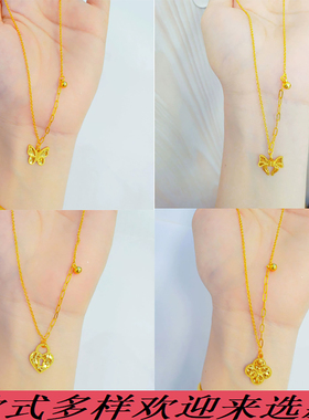 2025新款爆闪沙金锁骨链项链吊坠