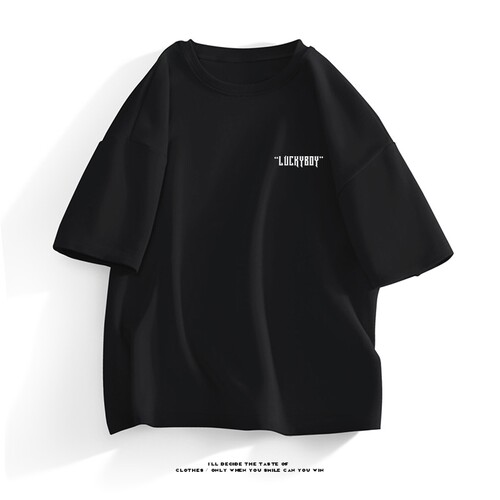 WASSUPBROWN纯棉宽松短袖T恤
