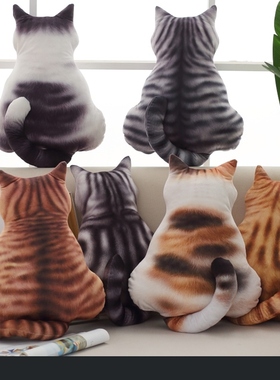 ins日系背影猫咪公仔毛绒玩具大抱枕沙发飘窗垫送男女友生日礼物