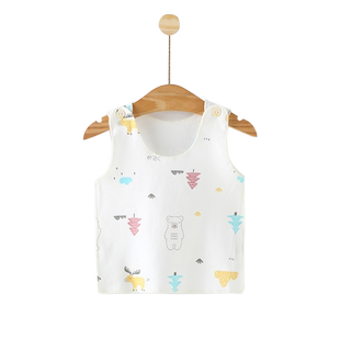 人之初初生婴儿背心0-3个月新生半背服护肚春秋宝宝肩开贴身月龄