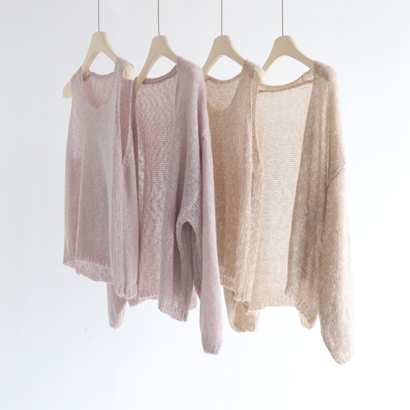 秋冬新款韩系慵懒宽松无扣开衫外