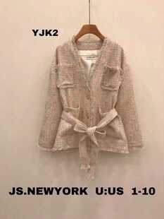 现货韩国进口2024春夏新款js new york气质小香风宽松西装外套