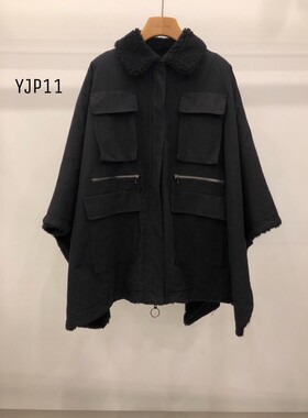现货韩国进口2023秋冬新款js new york时候斗篷夹棉上衣外套