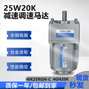 台力25W调速电机4IK25RGN 4GN20K交流正反转齿轮减速马达运输机
