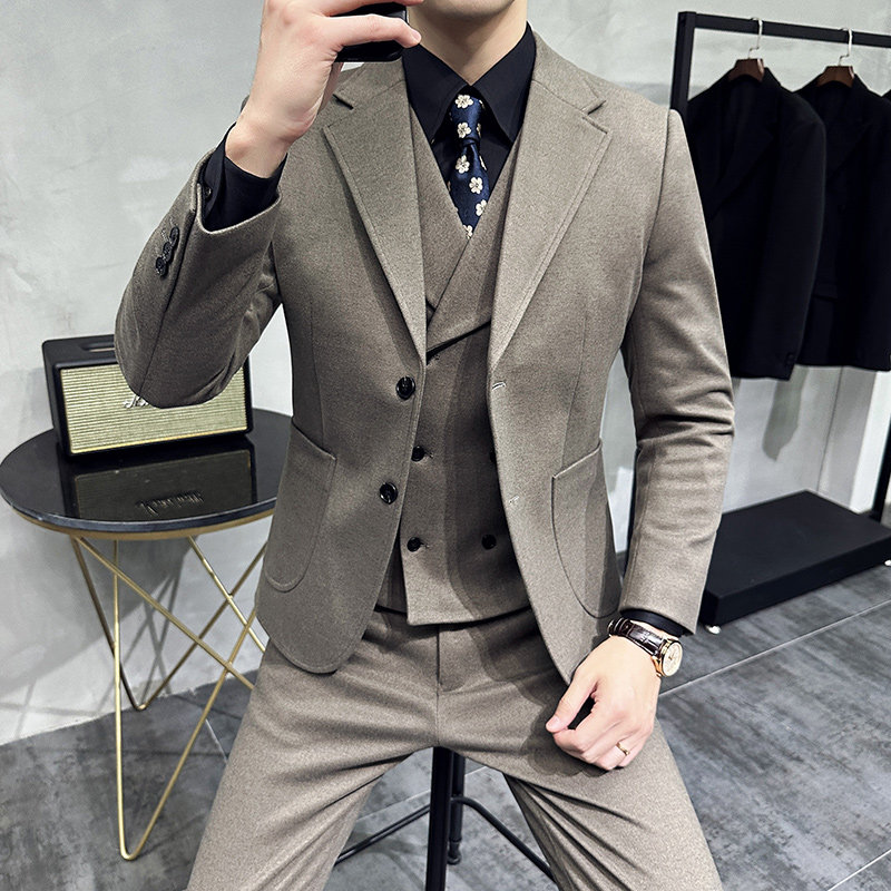 秋冬高级感星空毛呢西服两件套一粒扣正装西装A207-LJT821-P170,男装西服套装,电商A207
