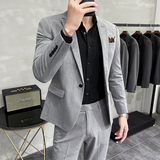 西服套装男英伦韩版修身西装两件套商务A207-LJT816-P190大码加价，男装西服套装，电商A207