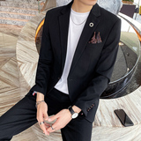 20新款西服套装韩版修身条纹西装两件套A470-LJT25-P185大码加价，男装西服套装，电商A207