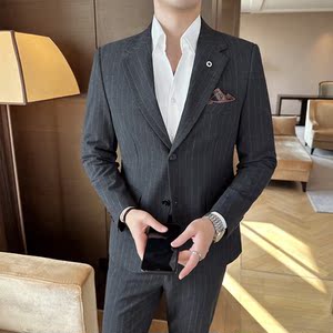 秋冬西服套装正装休闲新郎婚礼西装两件套A207-LJT820-P210图片