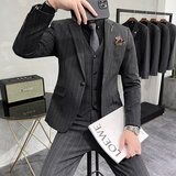 西服套装条纹男西装三件男士小西装外套A207-TZ25-P230大码加价，男装西服套装，电商A207