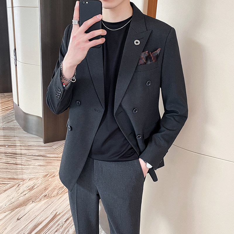西服套装男英伦韩版修身西装两件套商务A470-LJT36-P175大码加价,男装西服套装,电商A207