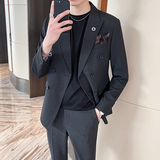 西服套装男英伦韩版修身西装两件套商务A470-LJT36-P175大码加价，男装西服套装，电商A207