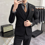 西服套装男英伦韩版修身西装三件套商务A207-TZ816-P235大码加价，男装西服套装，电商A207