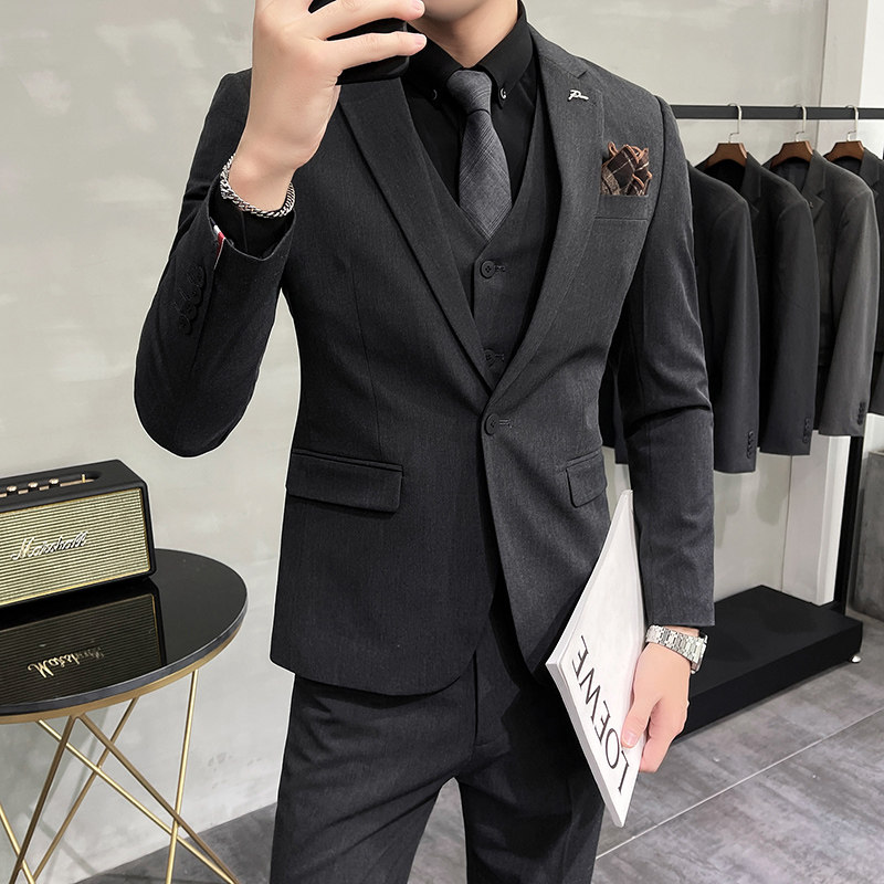 西服套装男英伦韩版修身西装三件套商务A207-TZ816-P235大码加价,男装西服套装,电商A207