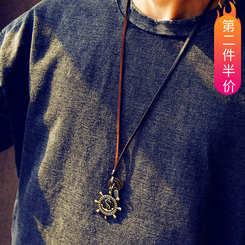 原创潮流百搭长毛衣链潮皮绳学生