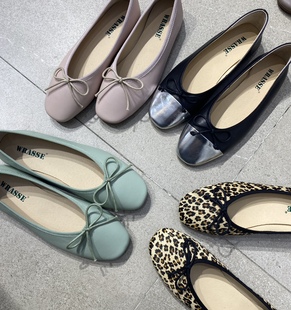 羊皮马毛韩国单蝴蝶结芭蕾平底单鞋 璟 良品