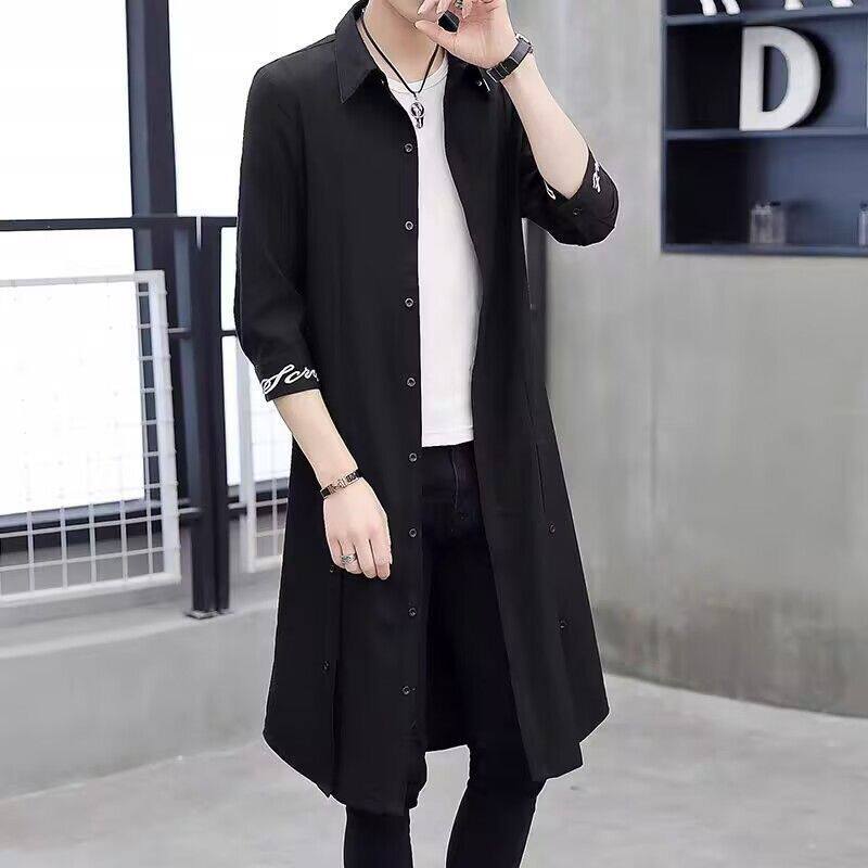 夏装轻薄款风衣外套男士韩版潮流中长款防晒衣服男装户外超薄夹克