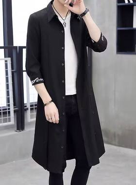 夏装轻薄款风衣外套男士韩版潮流中长款防晒衣服男装户外超薄夹克
