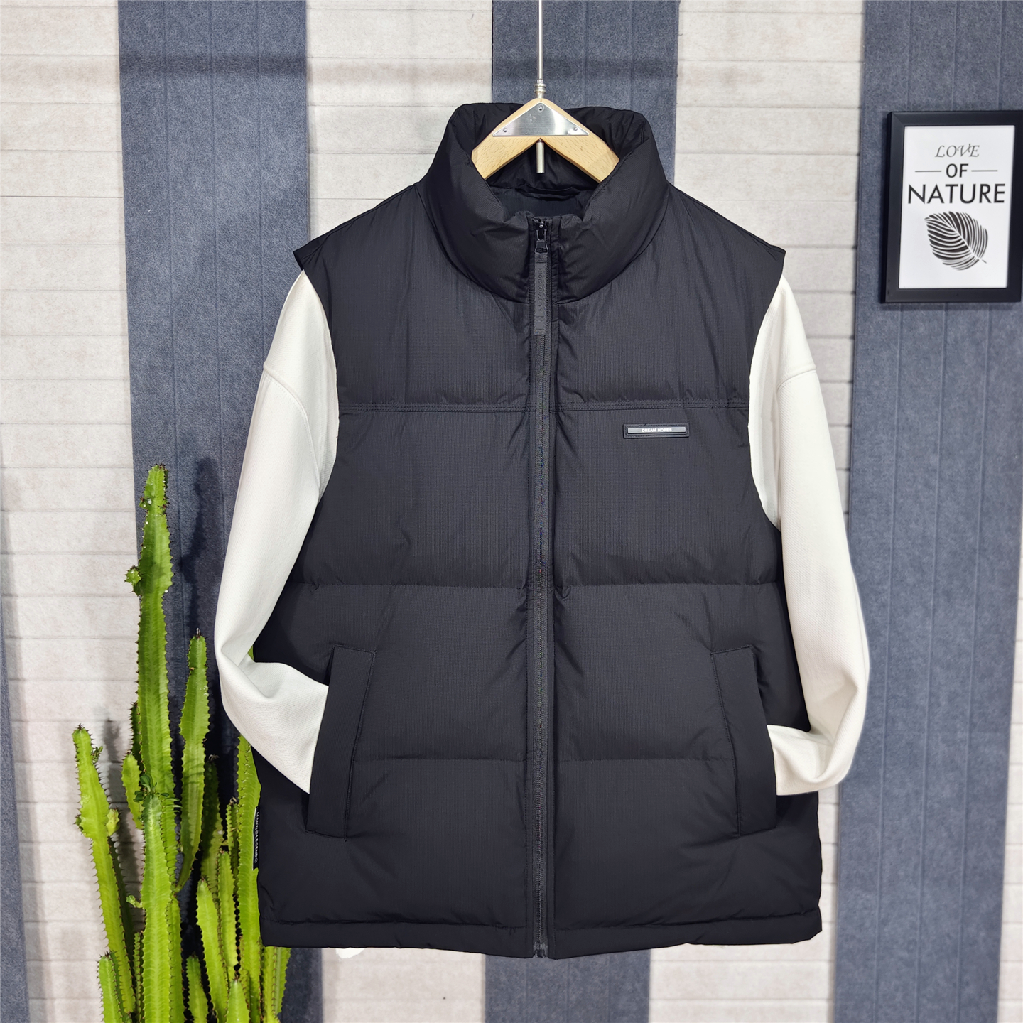 冬季简约男士立领保暖羽绒马甲