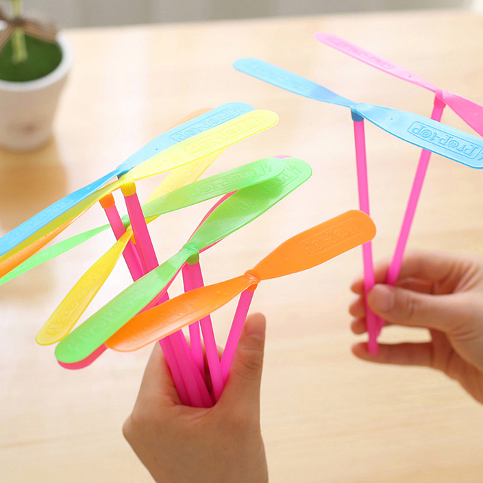 不发光竹蜻蜓手搓双飞叶塑料飞天仙子飞盘类儿童益智怀旧玩具包邮