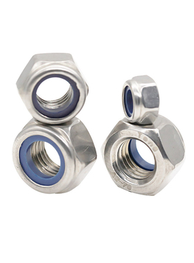 304不锈钢尼龙锁紧螺母M2-M24非金属防松反牙细牙自锁螺帽DIN985