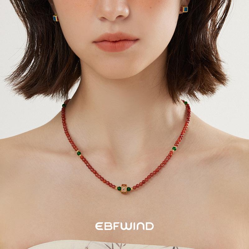 新中式天然石串珠女士项链