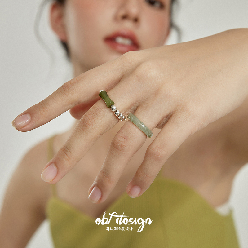 耳边风女中国风玉石小众设计戒指