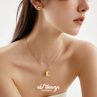 EBFWIND画框 小众高级感雕刻字母塔罗方牌花边相框AB链条拼接项链