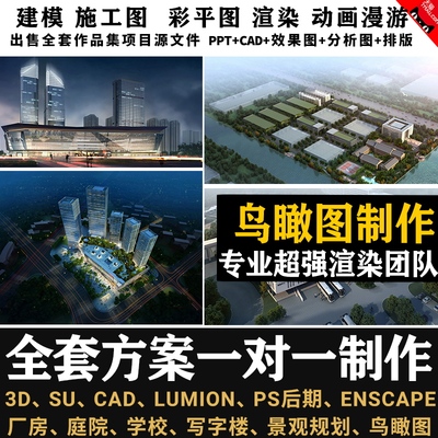 3d园林景观规划绿化建筑乡村旅游制作设计鸟瞰效果图施工方案文本