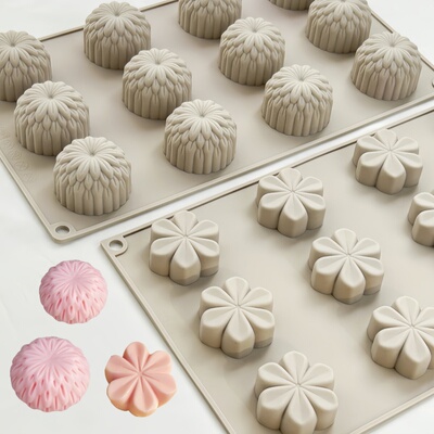 堂巴菊花樱花慕斯加厚硅胶模具