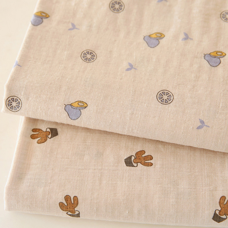 布悟纯棉服装日式复古印花布料