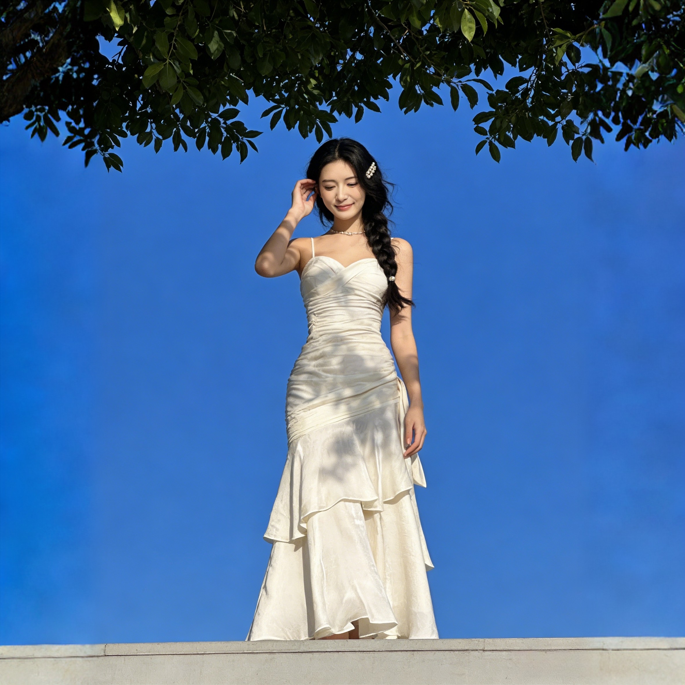 海边度假风吊带裙法式蛋糕裙沙滩