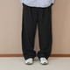 男 25秋冬老钱风休闲宽松纯色直筒阔腿抽绳长裤 TEMFUG 抽绳西裤