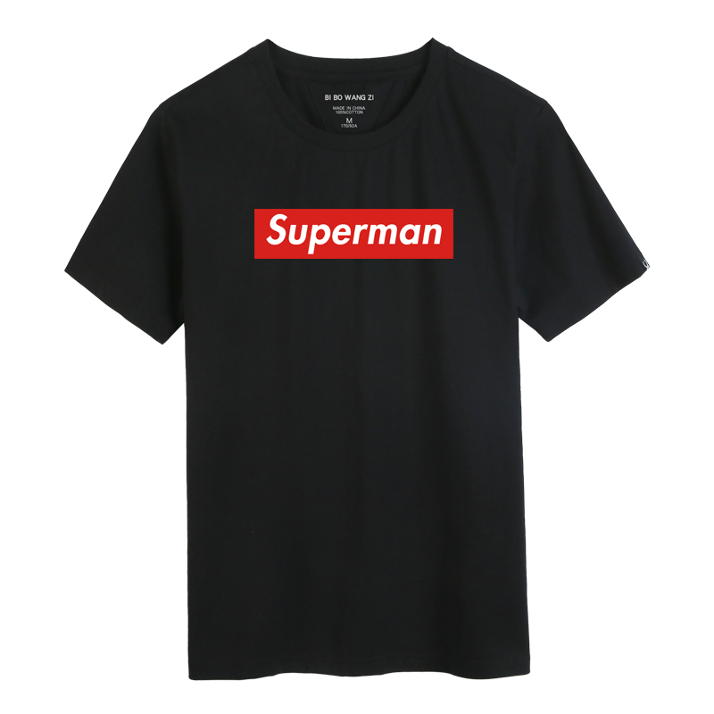 Ïļ¾×Öĸsuperman¶ÌÐäTÐôÄд¿ÃÞ¿íËɼӷʼӴóÂëѧÉú°ëÐäºÚÉ«ÌåÐô