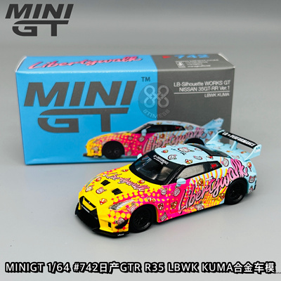 MINIGT 1:64 #742#743#698 日产 NISSAN GTR R35 合金汽车模型