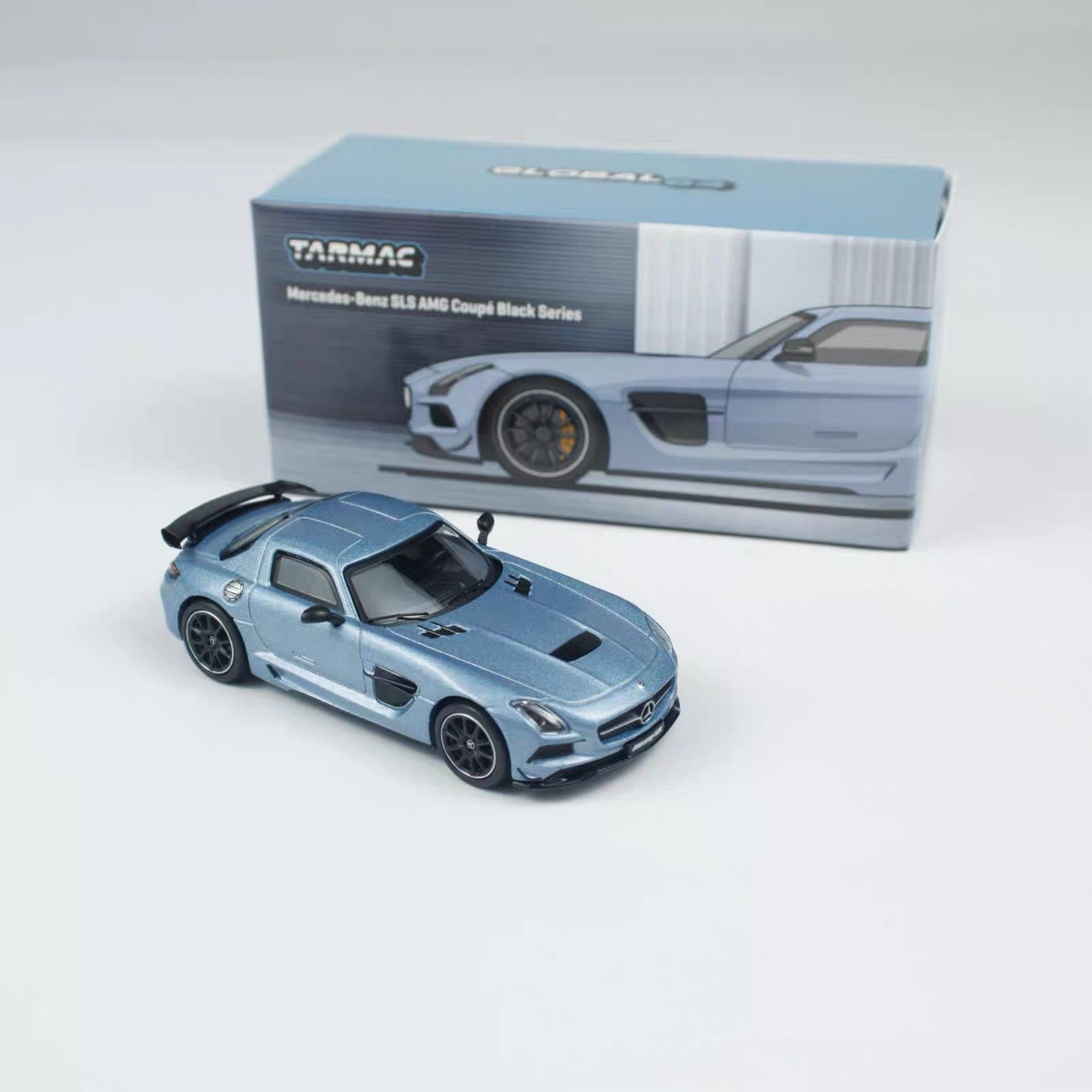 TW 1:64 奔驰 Benz SLS AMG 冰蓝色 合金汽车模型