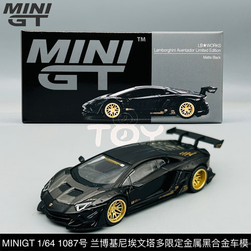 MINIGT 1/64 1087号 兰博基尼埃文塔多限定金属黑 合金车模模型
