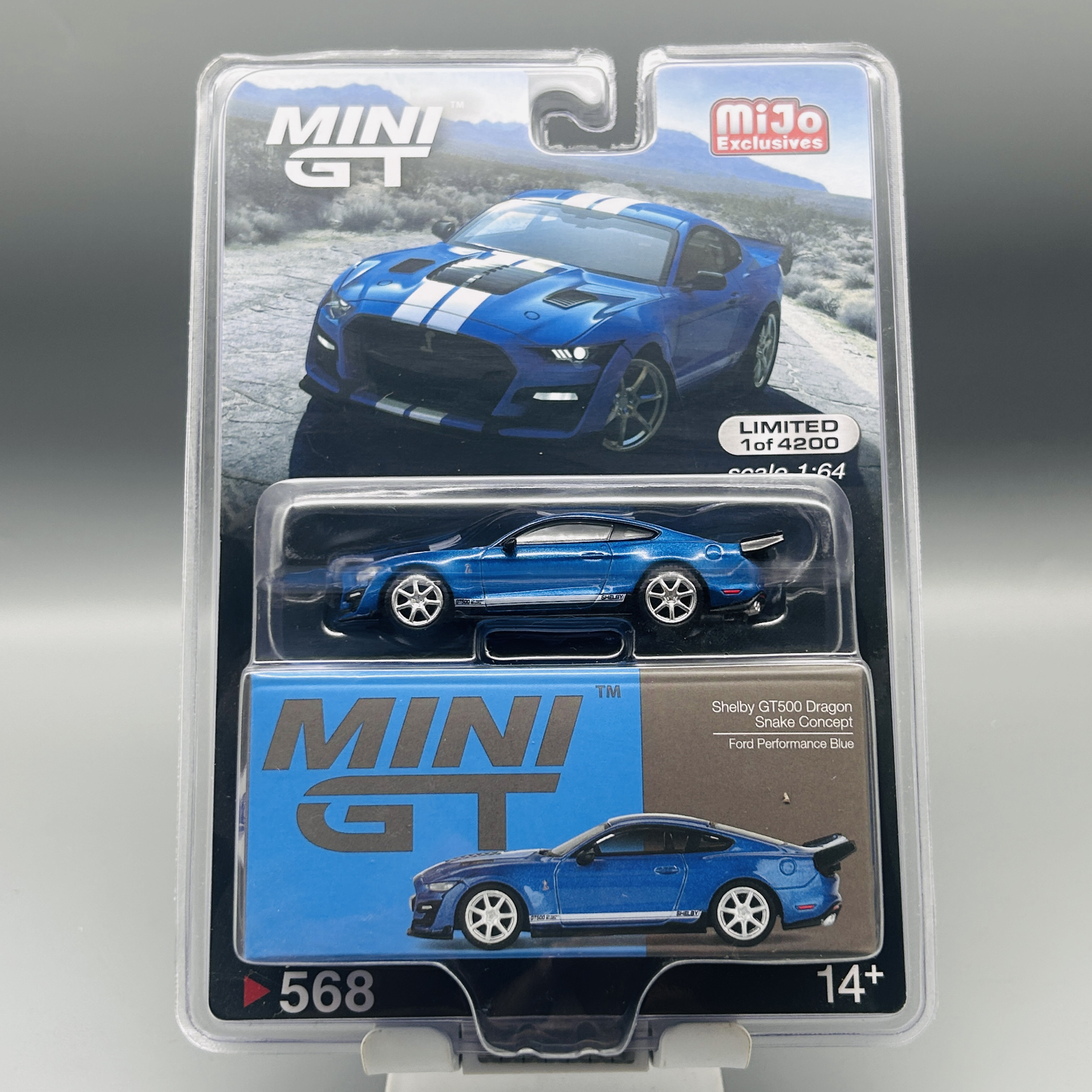 MINIGT 1/64 #568 福特野马眼镜蛇谢尔比 GT500 合金仿真汽车模型