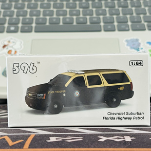596 1/64 美国警车萨博班洛杉矶LASD弗洛里达FHP合金车模摆件