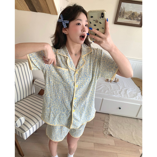 老钱风豹纹KT睡衣女款夏季