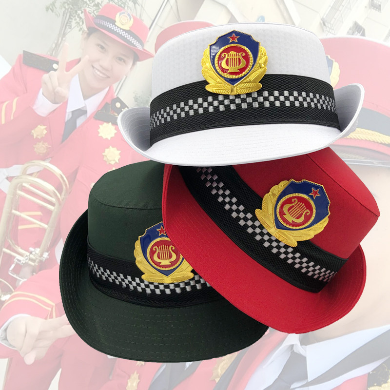 军乐队女帽女式卷檐帽礼仪帽鼓乐队演出帽仪仗队服女士帽礼服帽子